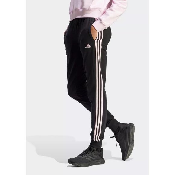 Adidas Women Essentials 3-Stripes Joggers (Pink Stripes) - Size M - Picture 1 of 8